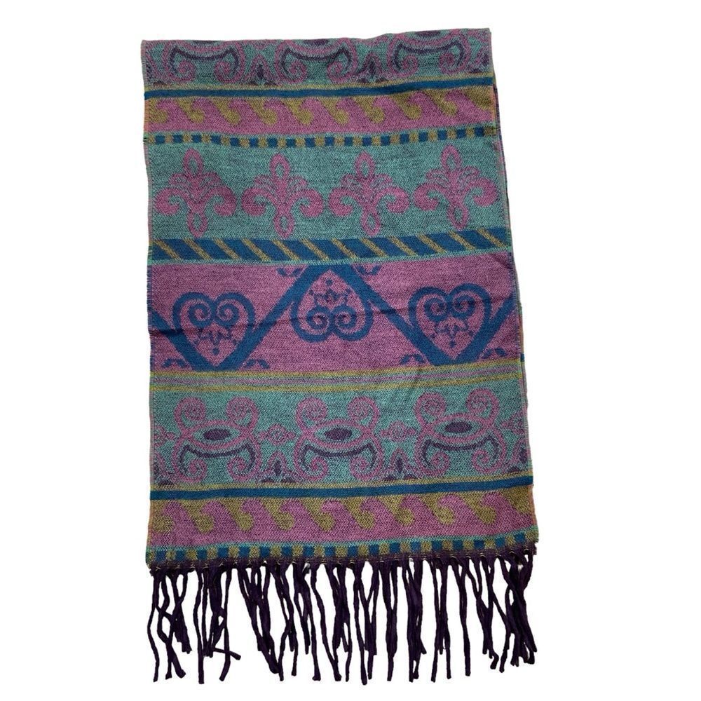 Ladies Strawbridge‎ Clothier Brand Western Style Print Fringe Scarf